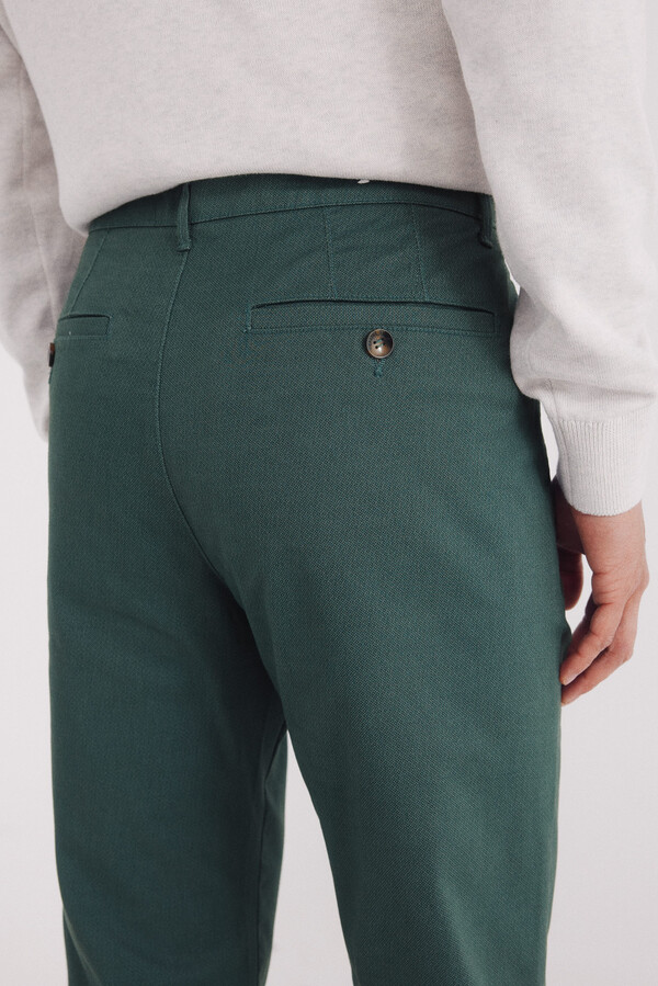 Springfield Pantalón chino microestampado slim fit caza oscuro