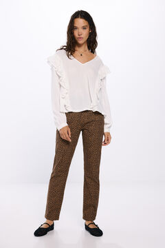 Springfield Jeans estampado leopardo beige