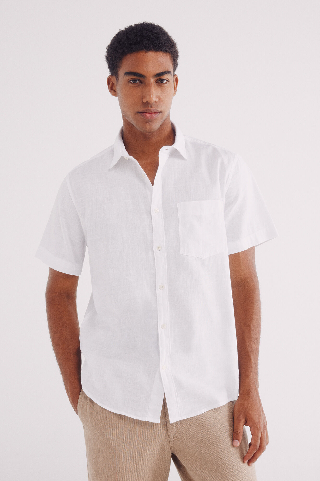 Springfield Camisa manga corta estructura bicolor