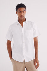 Springfield Camisa manga corta estructura bicolor natural