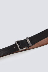 Springfield Cintur&oacute;n reversible microperforado negro