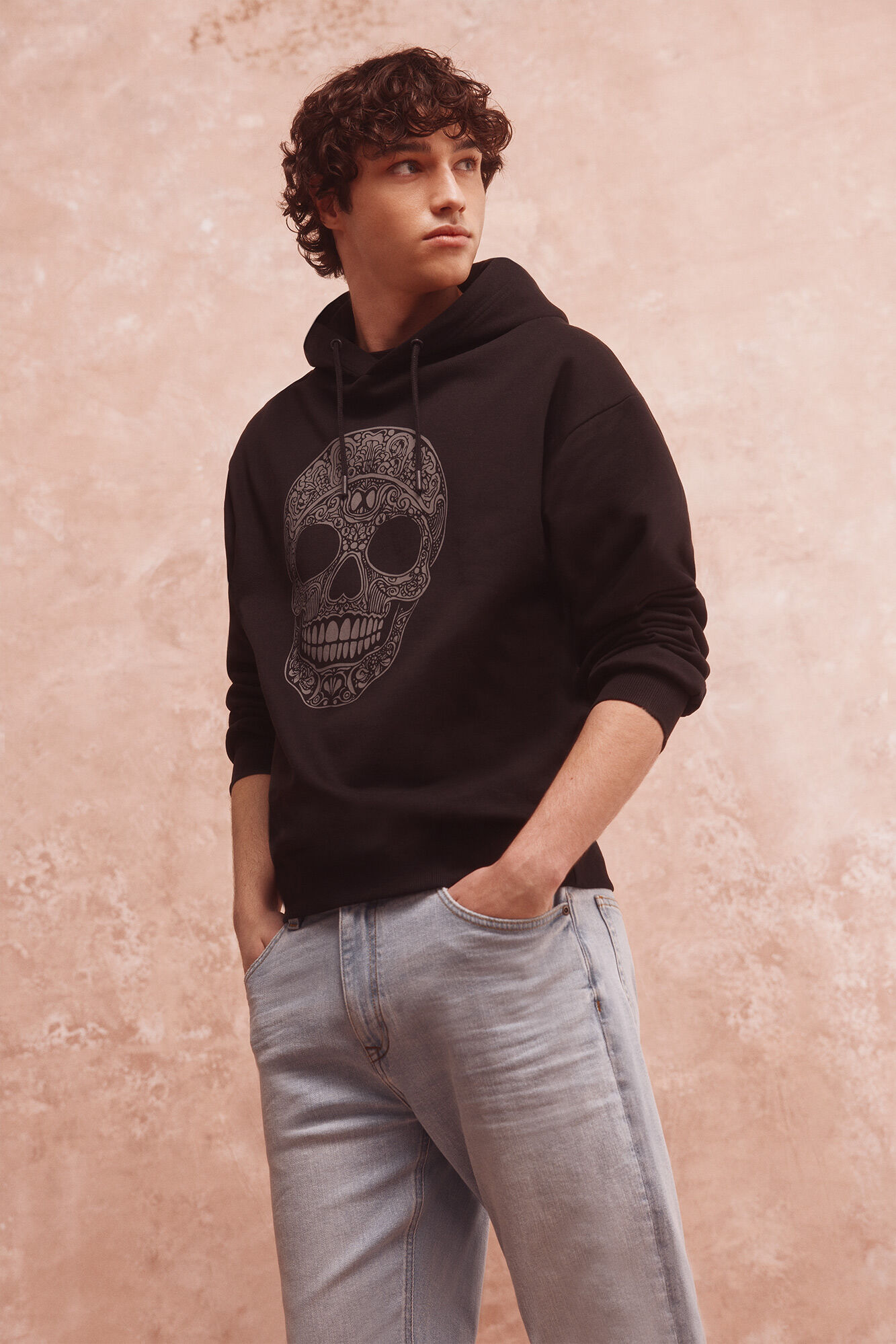 Springfield Sudadera capucha calavera negro