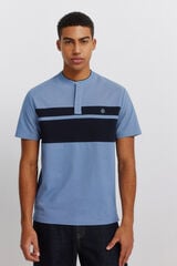Springfield Polo de piqu&eacute; cuello mao bloque de color slim fit azul