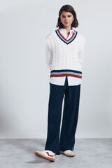 Springfield Pantalón jogger rayas lateral marino