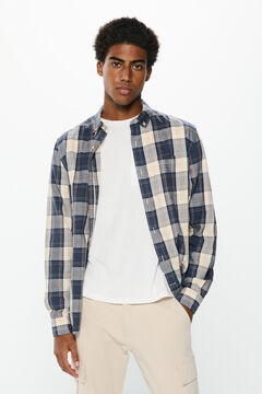 Springfield Camisa franela cuadros blanco