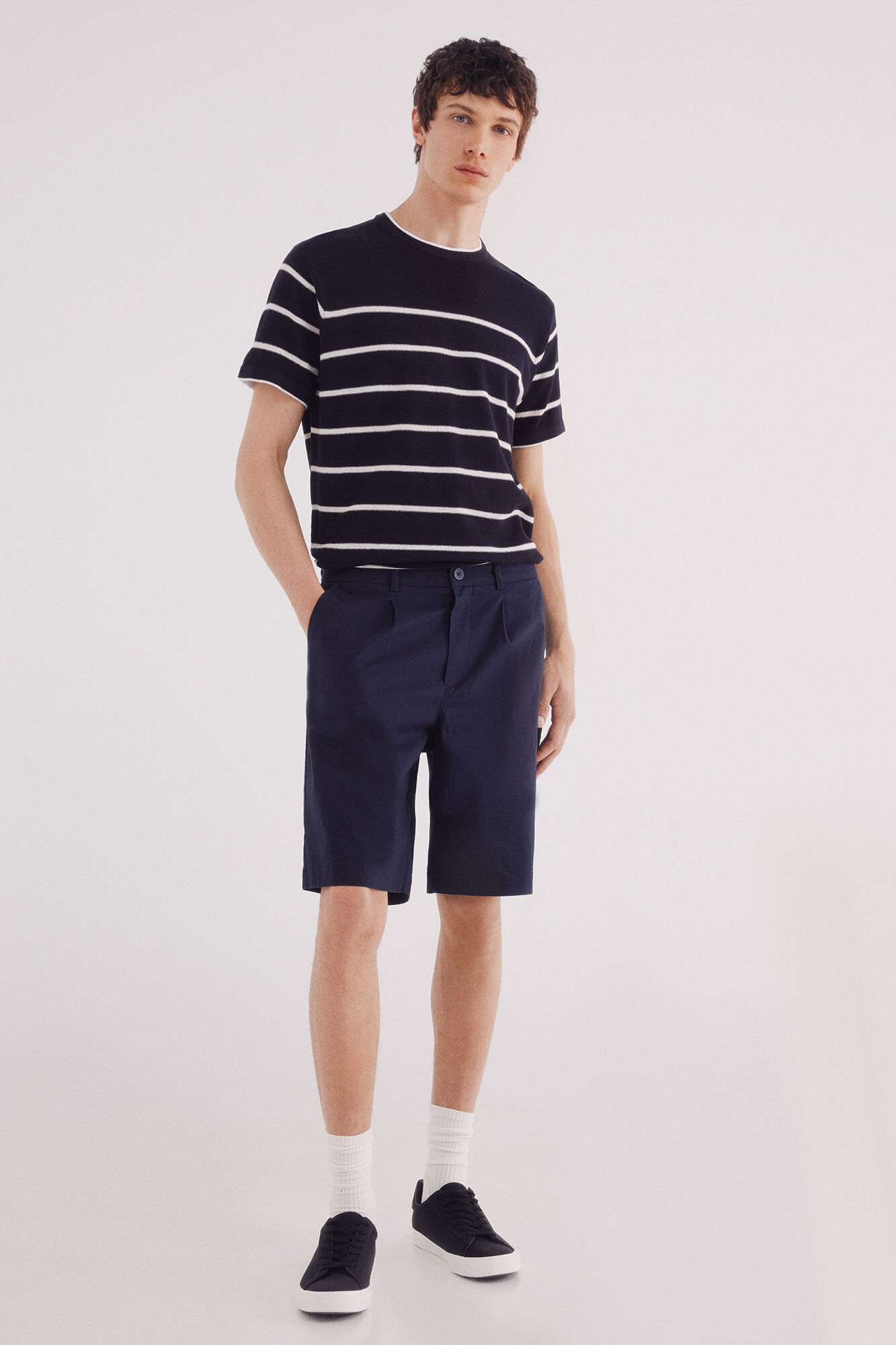 Springfield Su&eacute;ter manga corta rayas y estructura marino