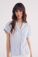 Springfield Camisa manga corta oxford azul