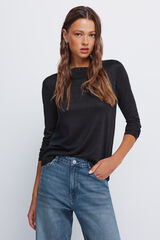 Springfield Playera con cuello tachonado negro