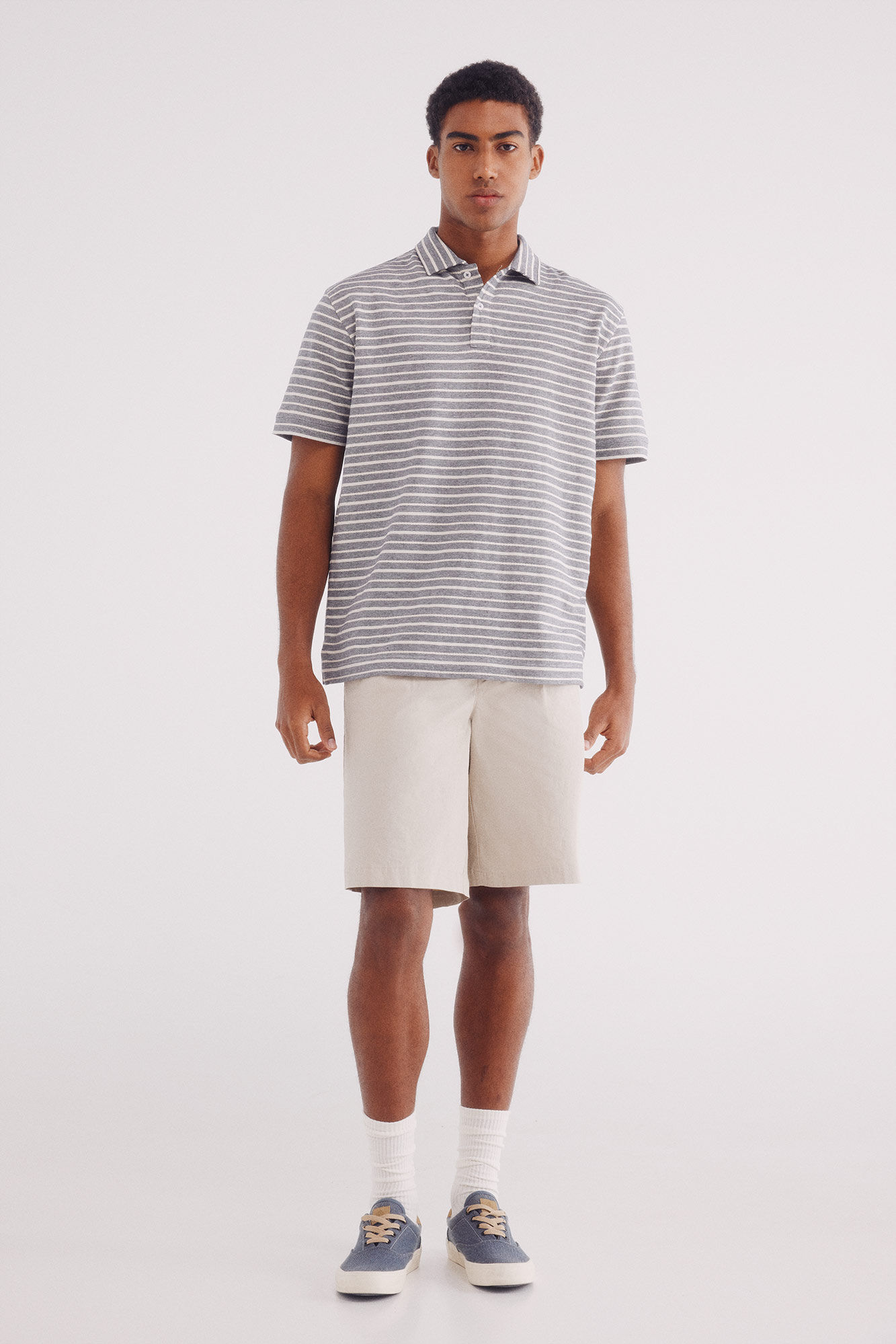 Springfield Polo jersey microrraya estructura regular fit azul