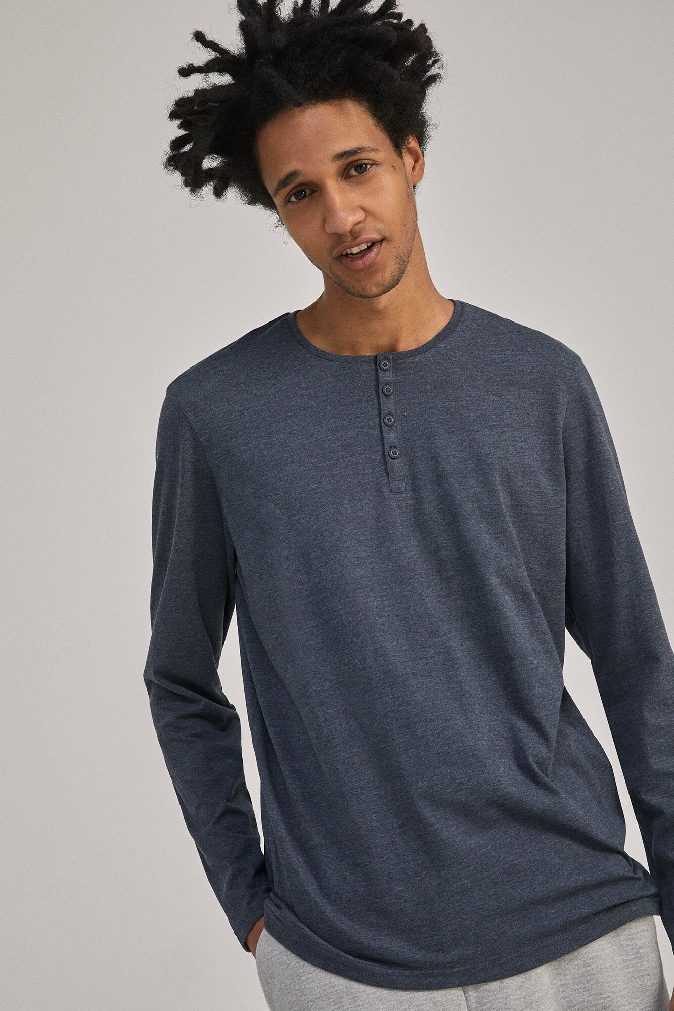 Playeras de manga deals larga con botones hombre