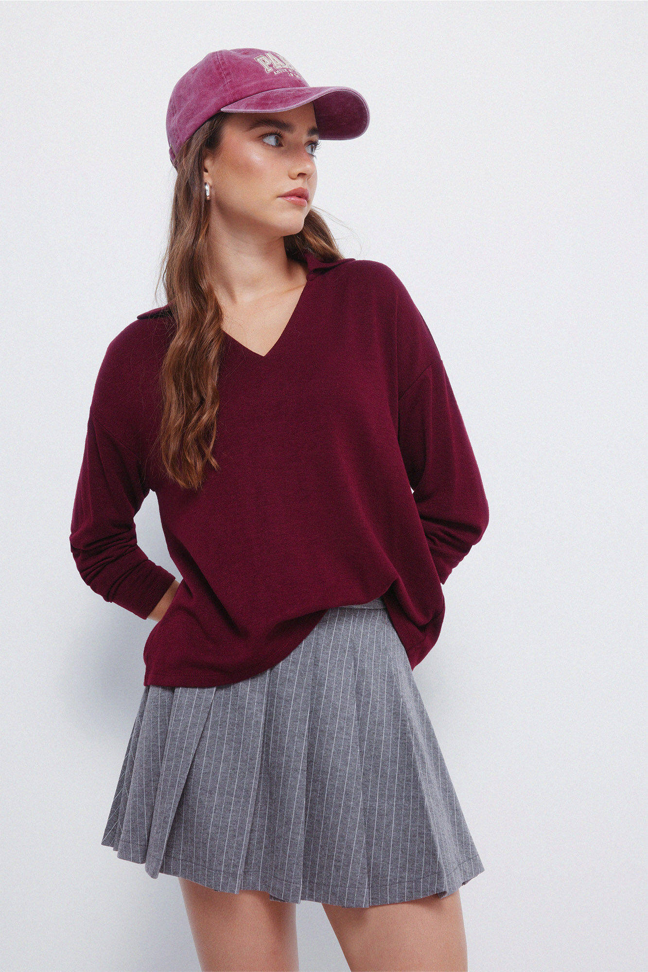 Springfield Polo de escote con corte de tejido