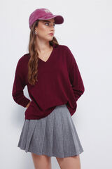 Springfield Polo de escote con corte de tejido púrpura