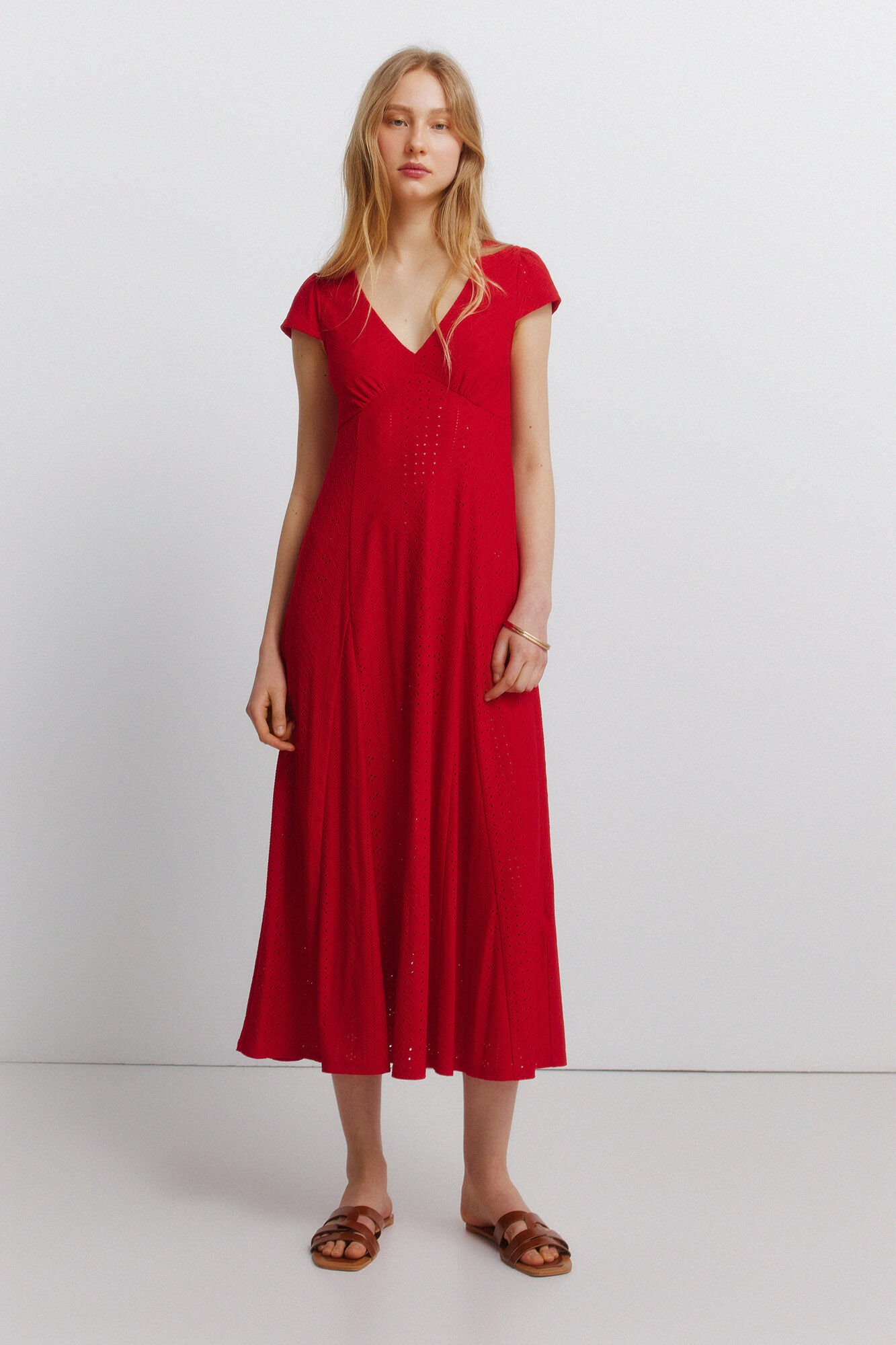 Springfield Vestido estampado de encaje rojo