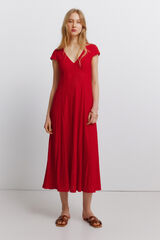 Springfield Vestido estampado de encaje rojo