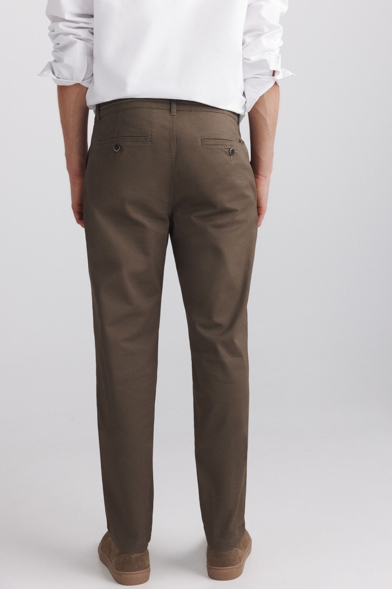 Springfield Pantal&oacute;n chino microestampado slim fit caf&eacute;