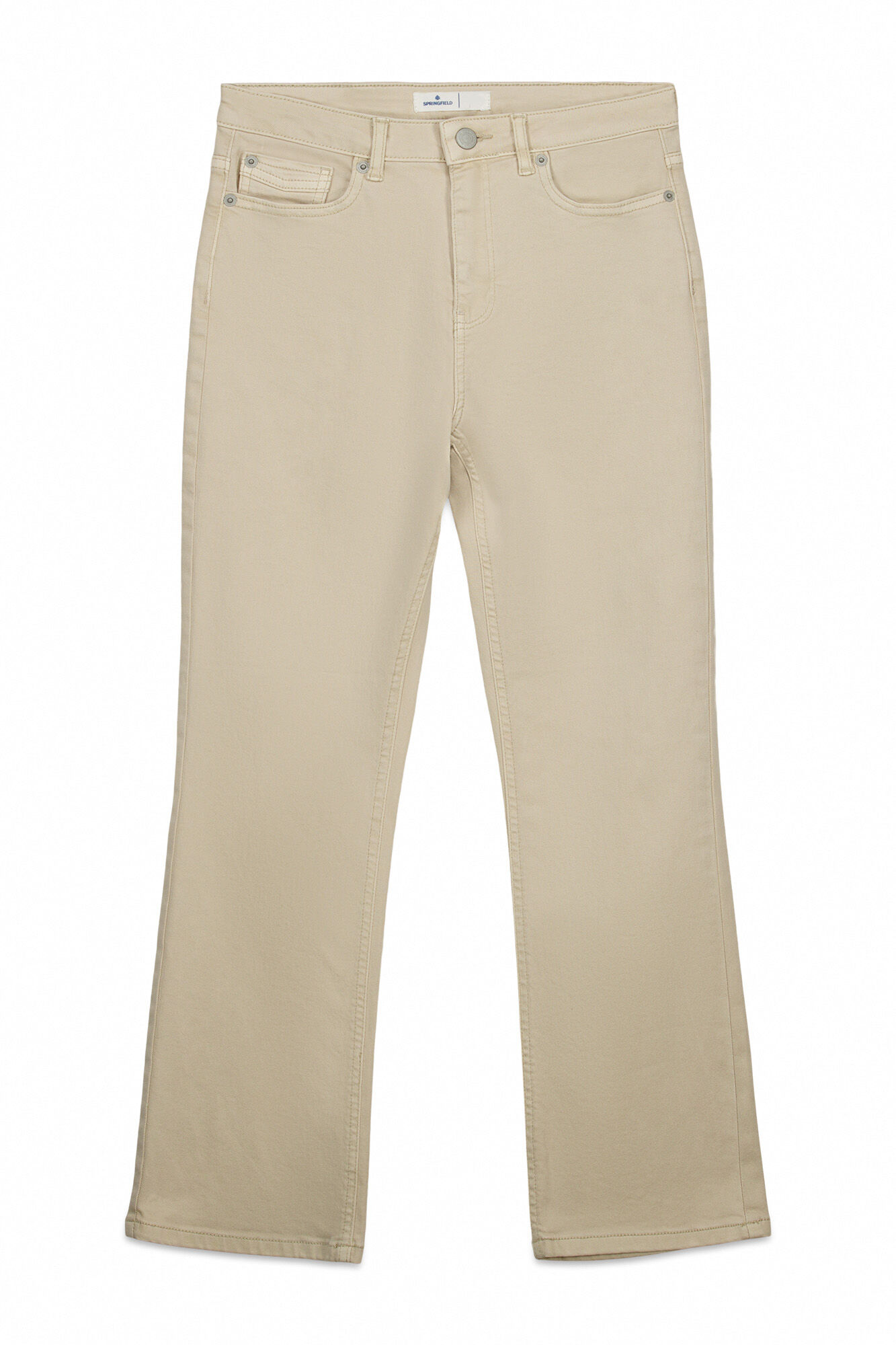 Springfield color de jeans acampanados beige