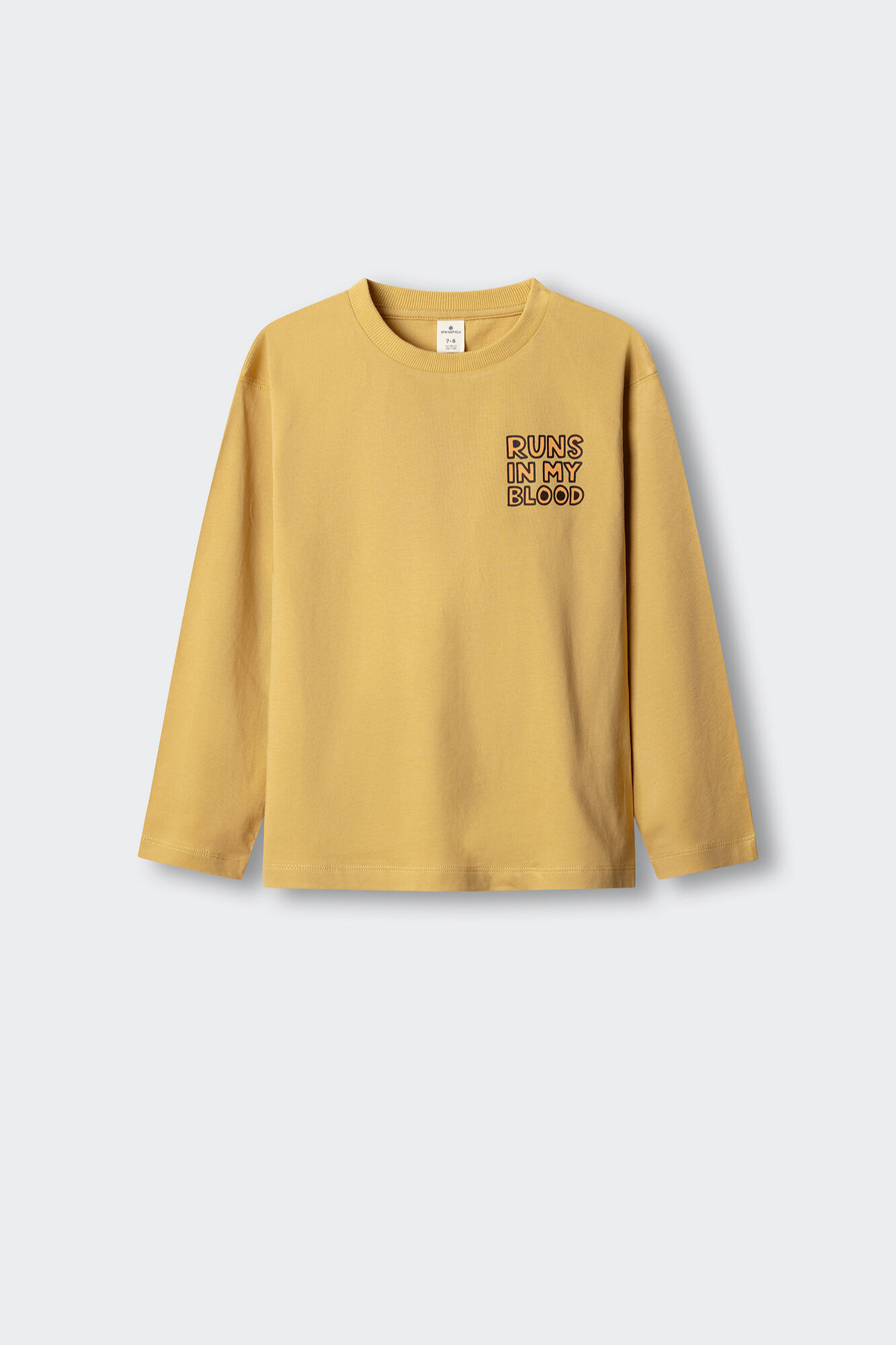 Springfield Kids Playera manga larga con estampado de pelota para ni&ntilde;o amarillo