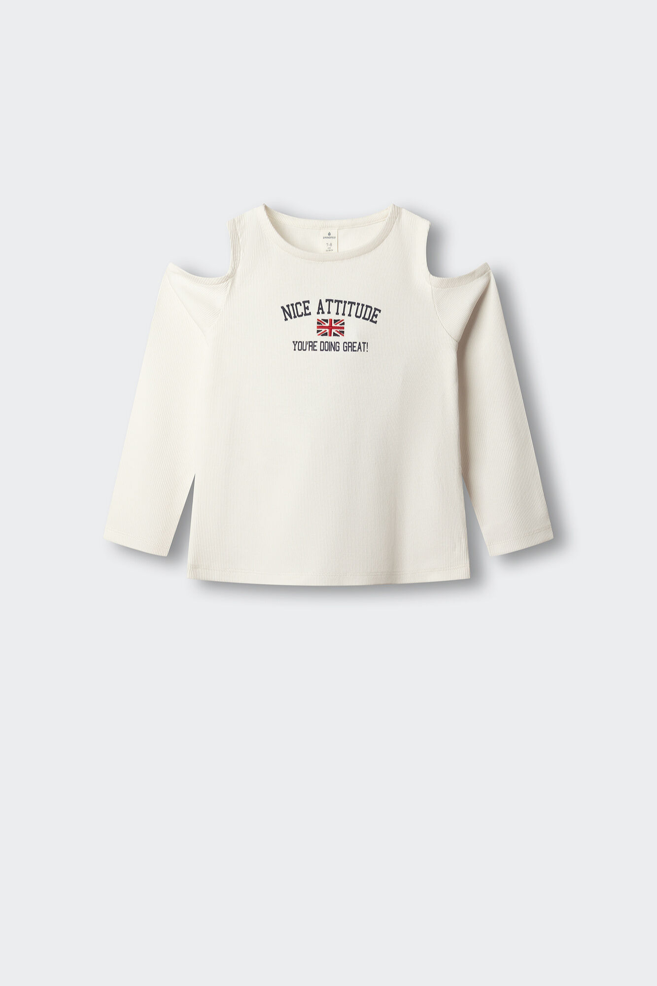 Springfield Kids Playera manga larga de canal&eacute; con bandera para ni&ntilde;a