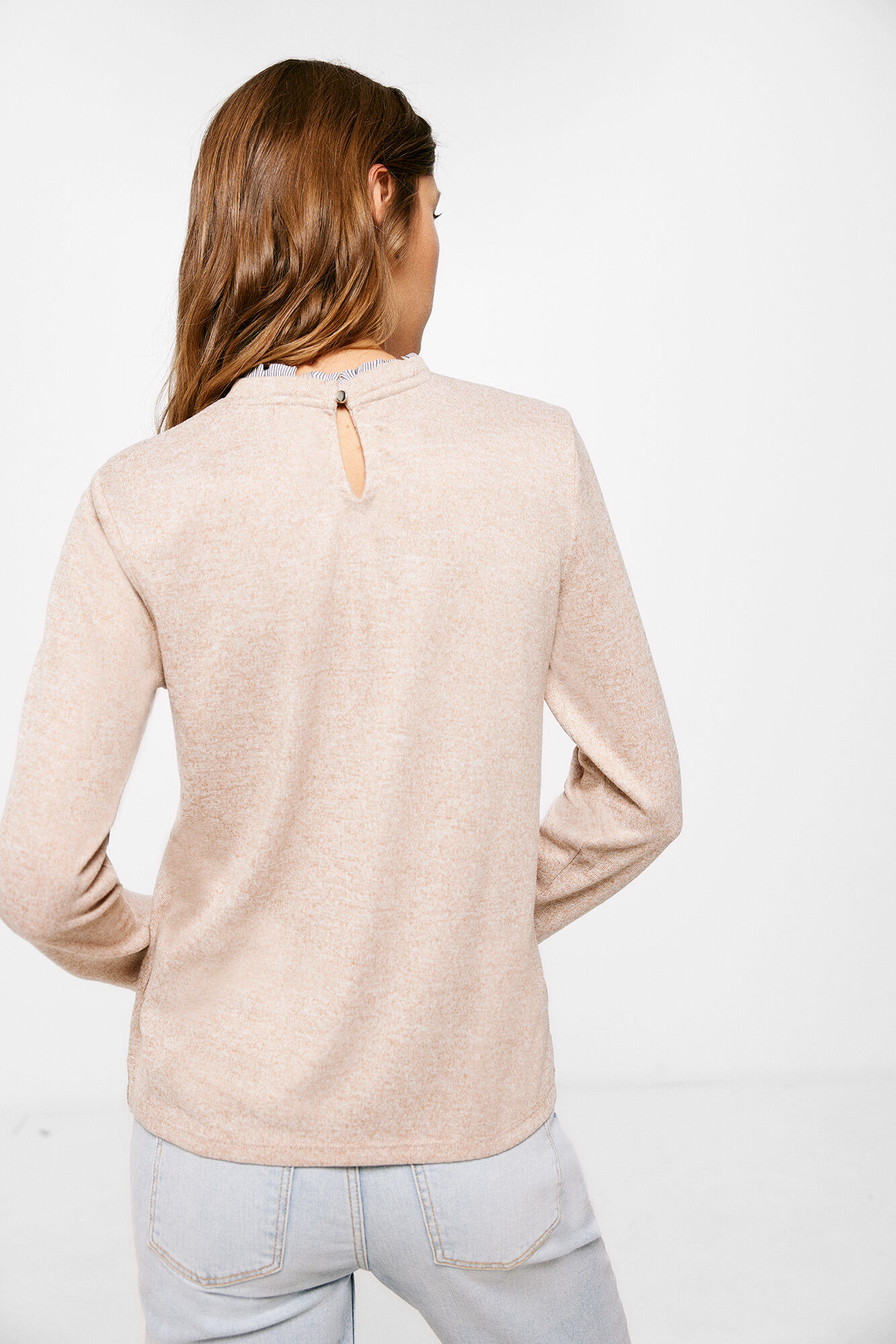 Springfield Playera Cuello Bimateria caf&eacute;