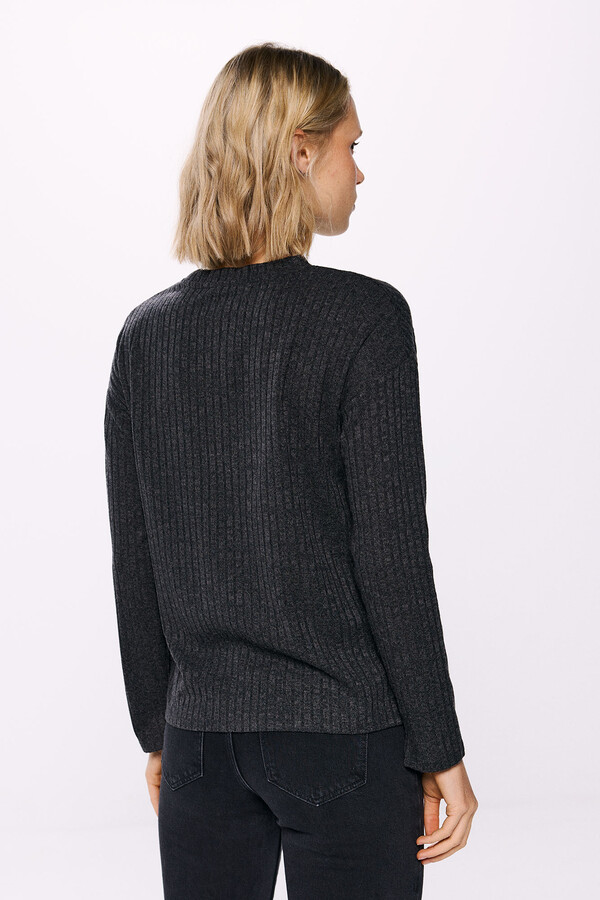 Springfield Playera estructura canalé gris