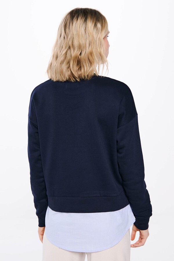 Springfield Sudadera texto bordado combinada marino