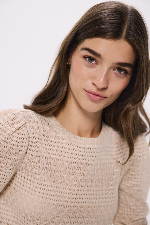 Springfield Playera estructura crochet beige