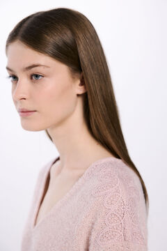 Springfield Playera chenilla hombros crochet rosa