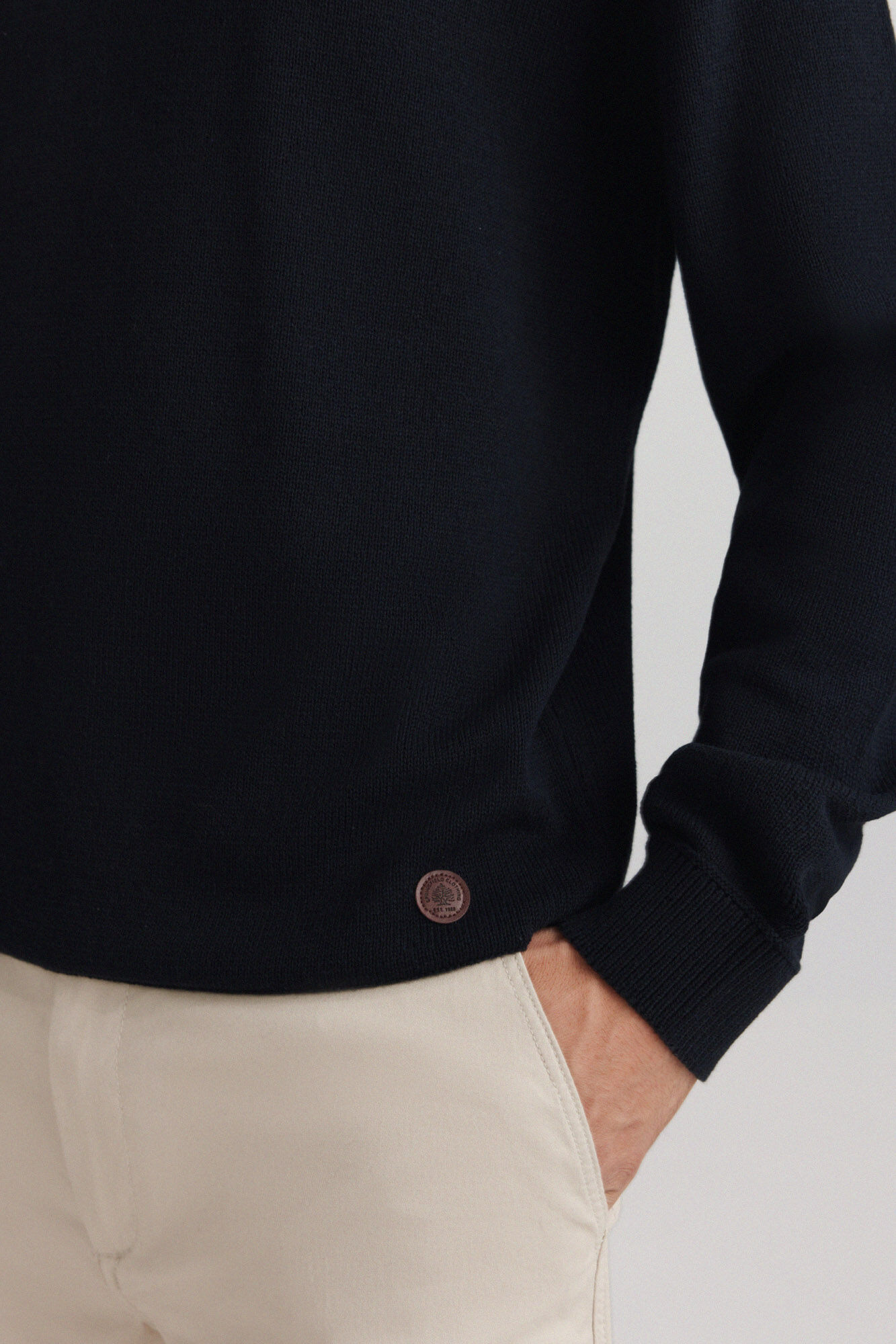 Springfield Su&eacute;ter liso efecto doble marino