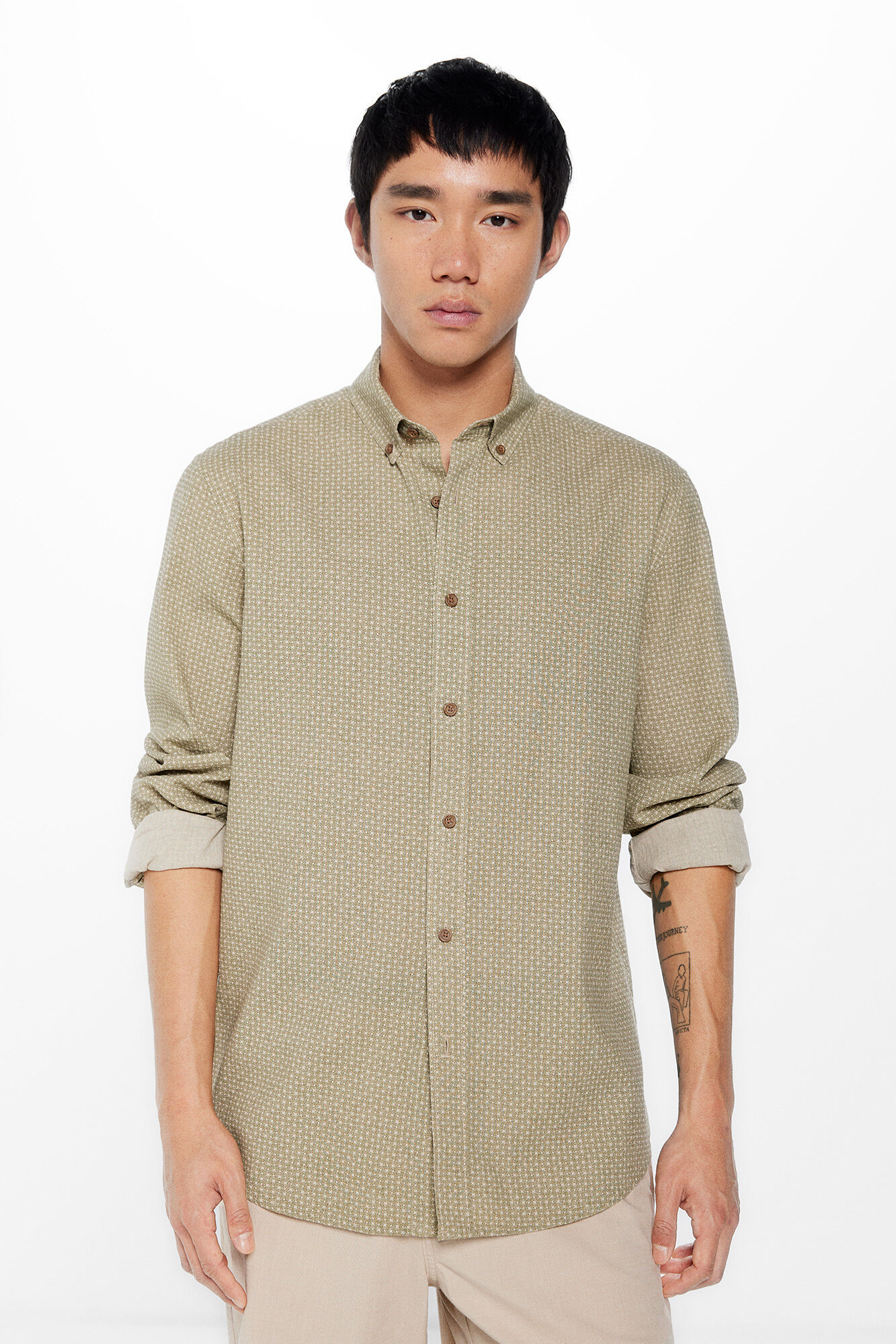 Camisa lino estampada Camisas de hombre Springfield MX