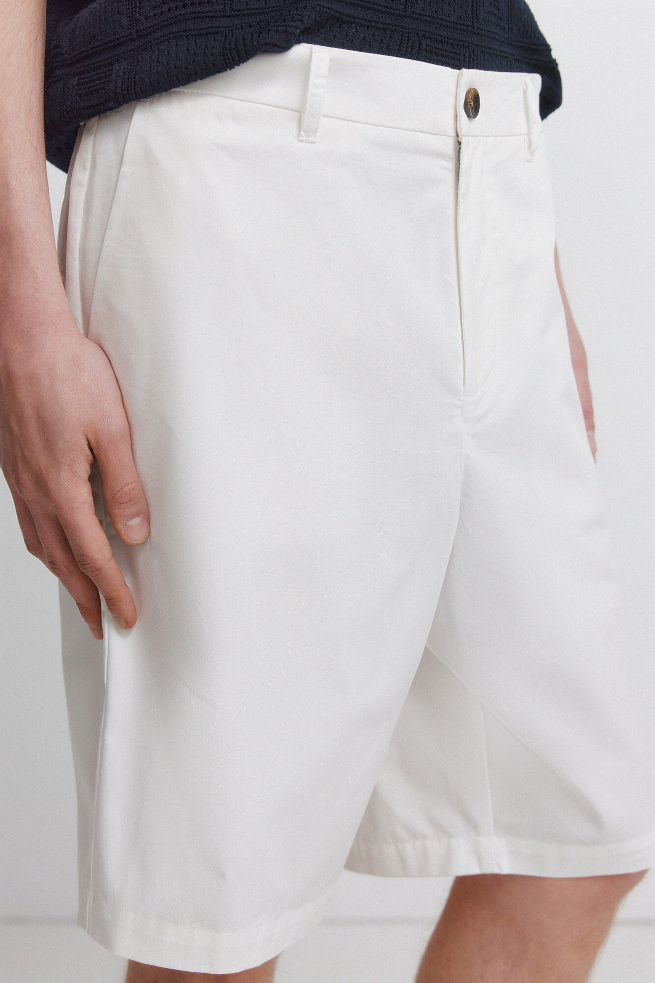 Springfield Bermudas de algod&oacute;n relaxed fit marfil