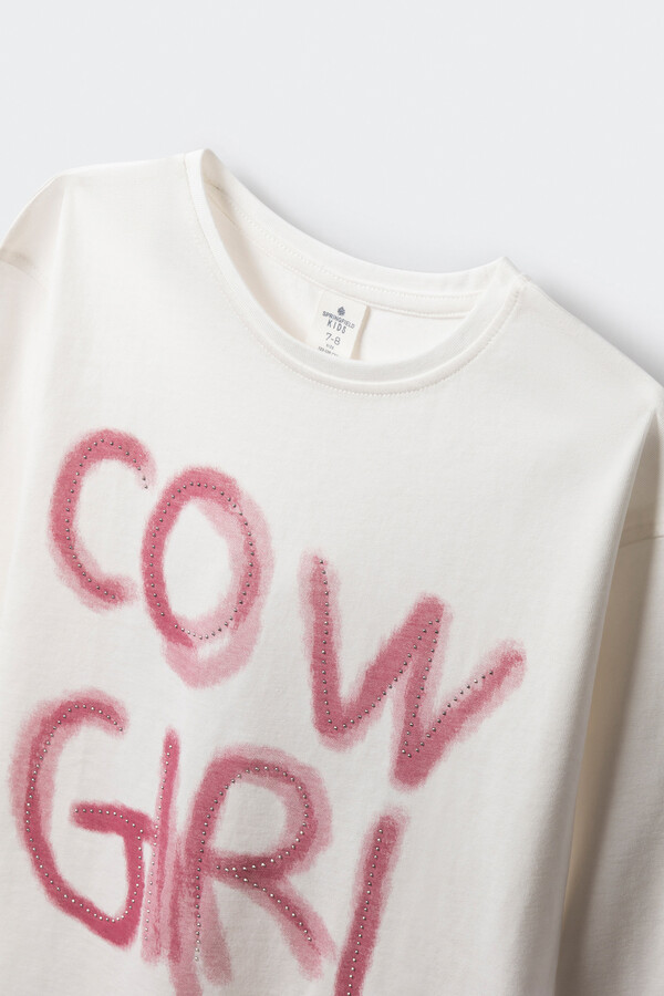 Springfield Kids Playera cowgirl niña marfil