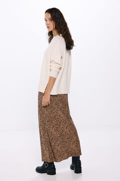 Springfield Falda midi estampado leopardo nude