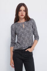 Springfield Playera con escote abertura caf&eacute;