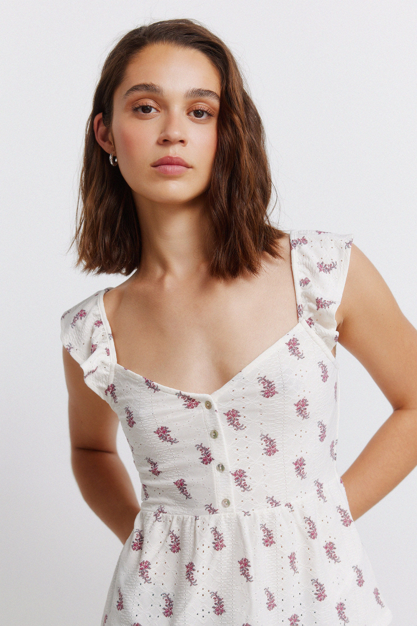 Springfield Playera de tirantes con volantes