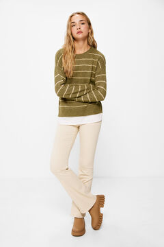 Springfield Suéter Rayas Lurex Bimateria verde