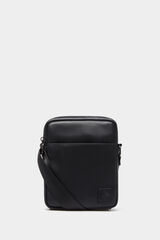 Springfield Bolso mediano cruzado efecto piel negro