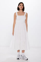 Springfield Vestido midi bordados Shiffly natural