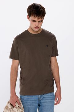 Springfield Playera básica cuello redondo café