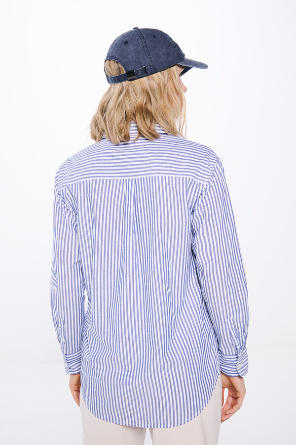 Springfield Camisa oversized algodón marino