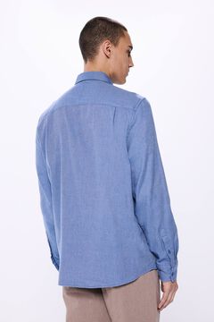 Springfield Camisa estructura afranelada azul indigo