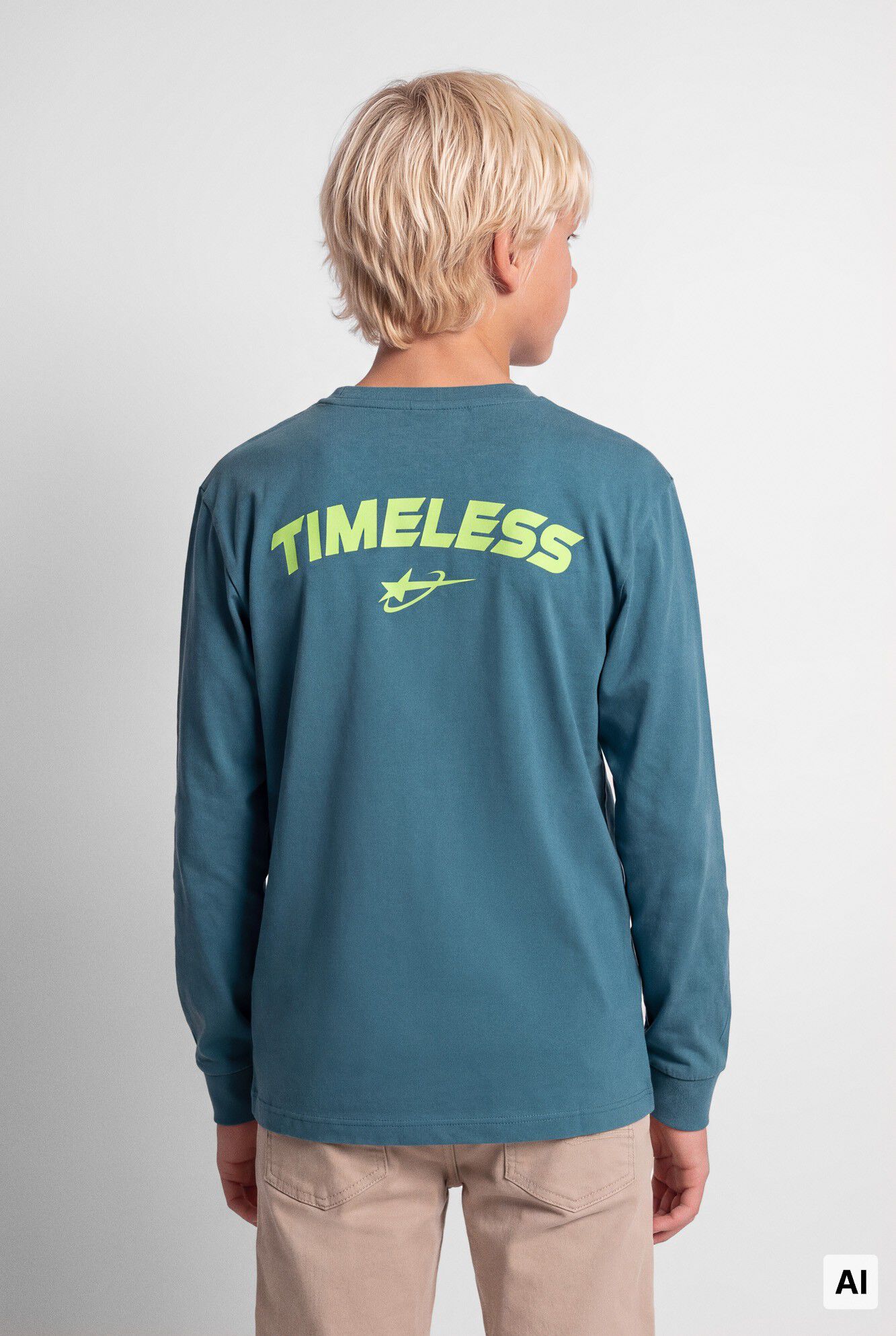 Springfield Kids Playera manga larga "Timeless" ni&ntilde;o azul
