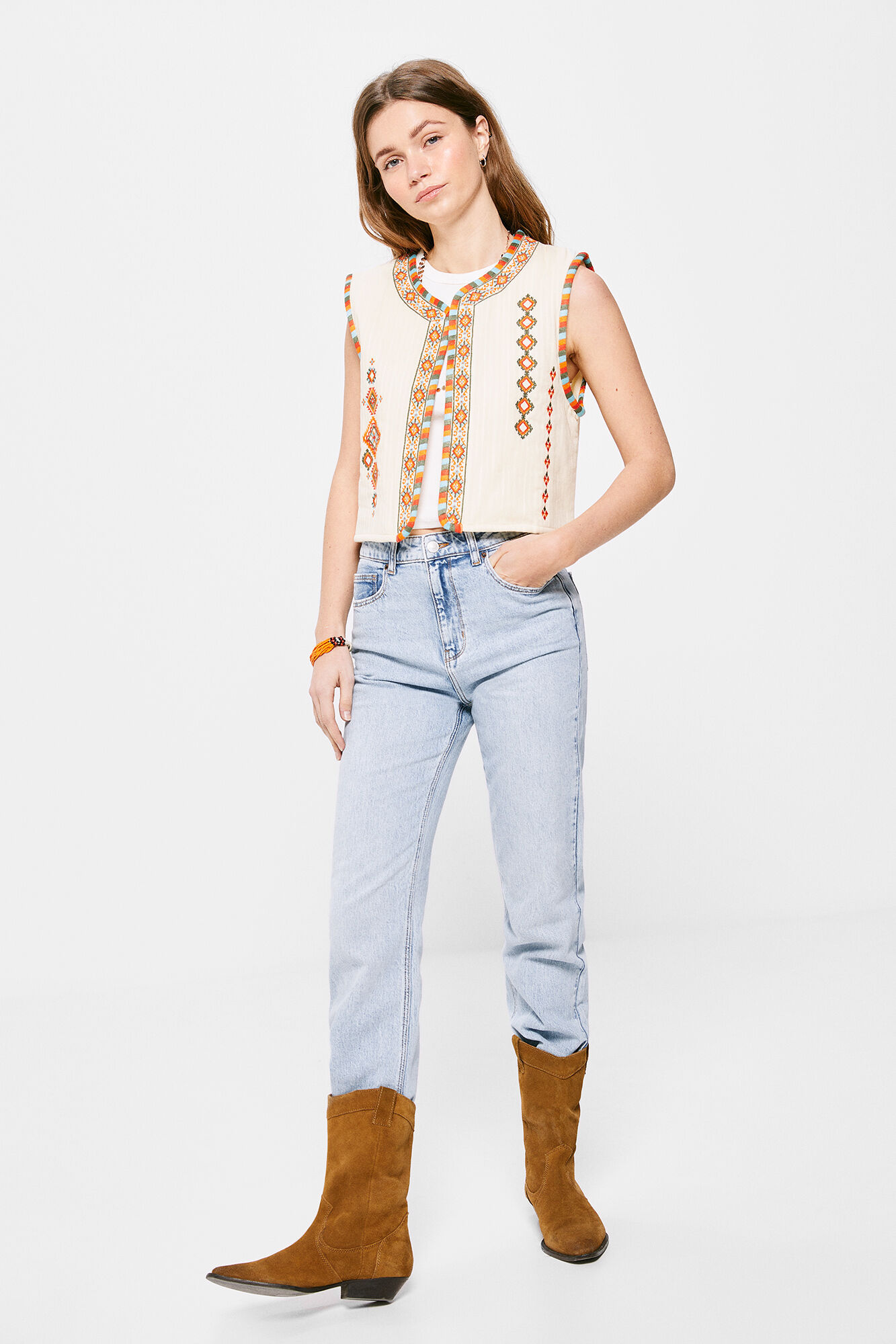 Springfield Chaleco Bordados beige