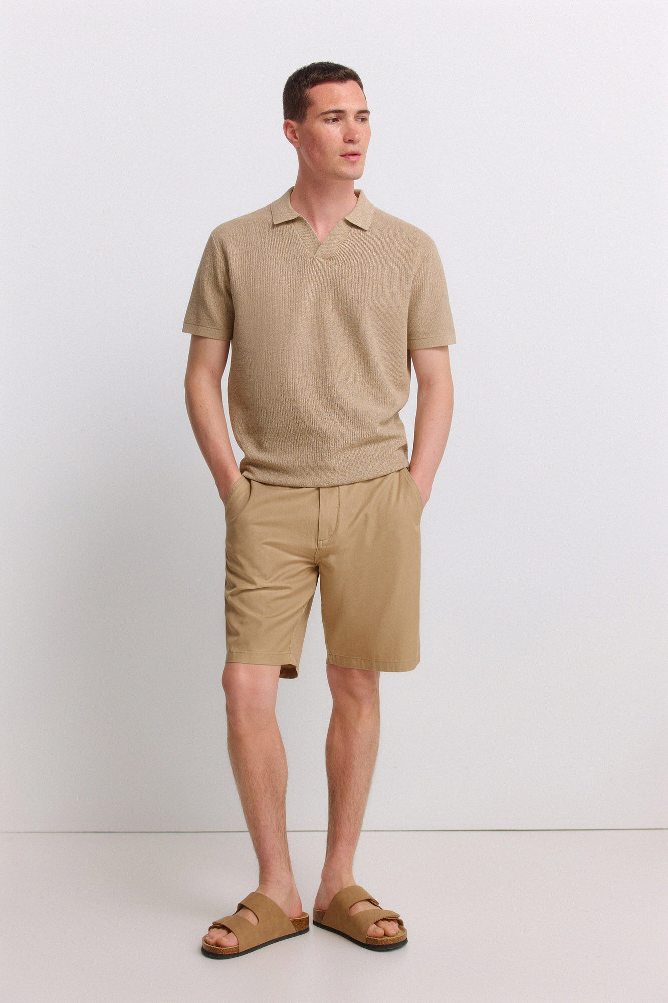 Springfield Polo de estructura moulinee beige