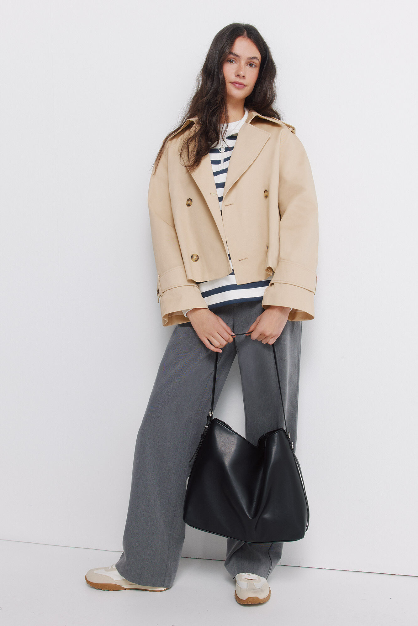 Springfield Sudadera de rayas beige