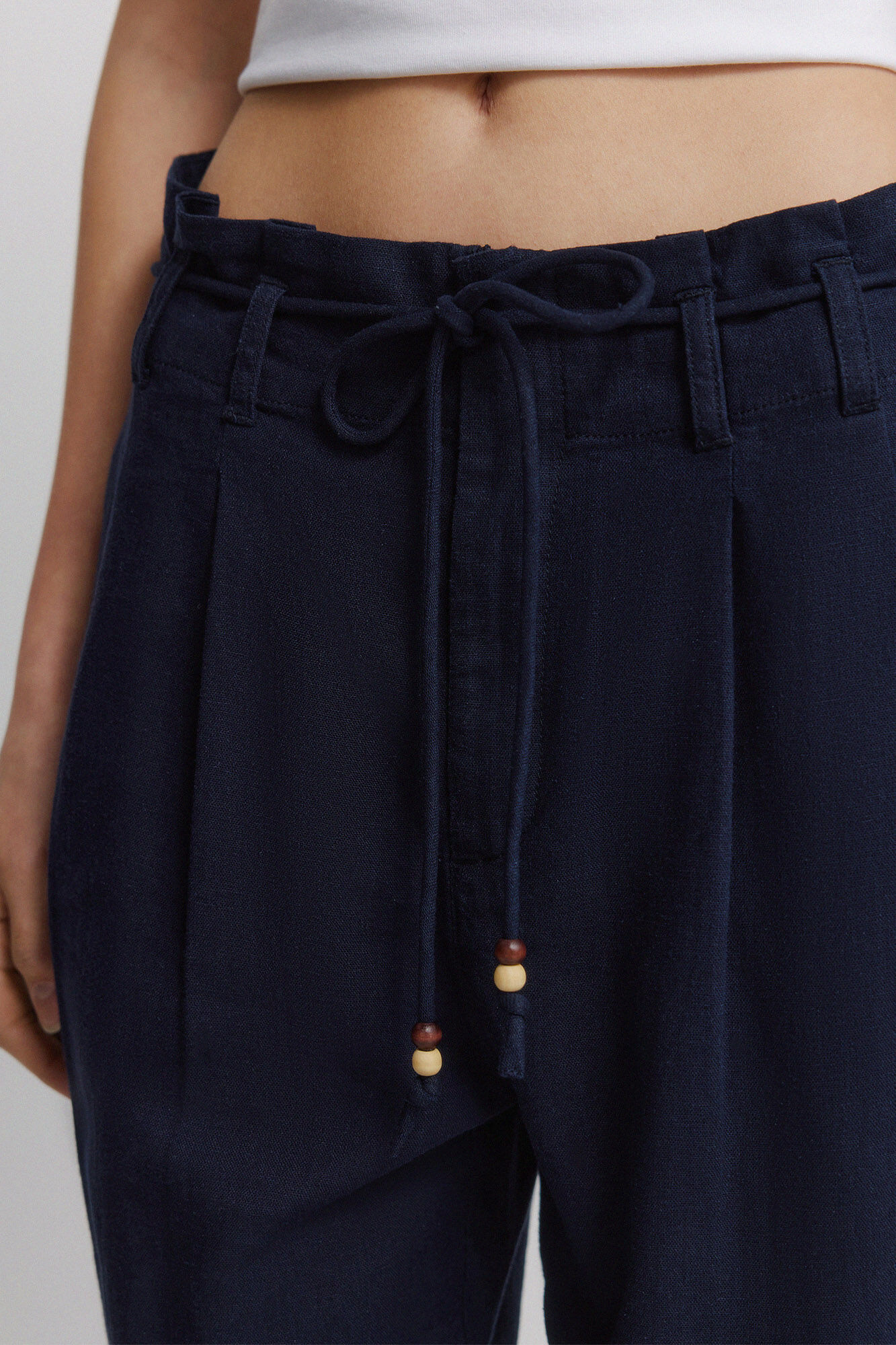 Springfield Pantalones de lino azul