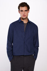 Springfield Camisa micro pata de gallo azulado