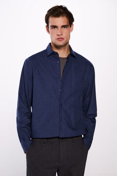 Springfield Camisa micro pata de gallo azulado