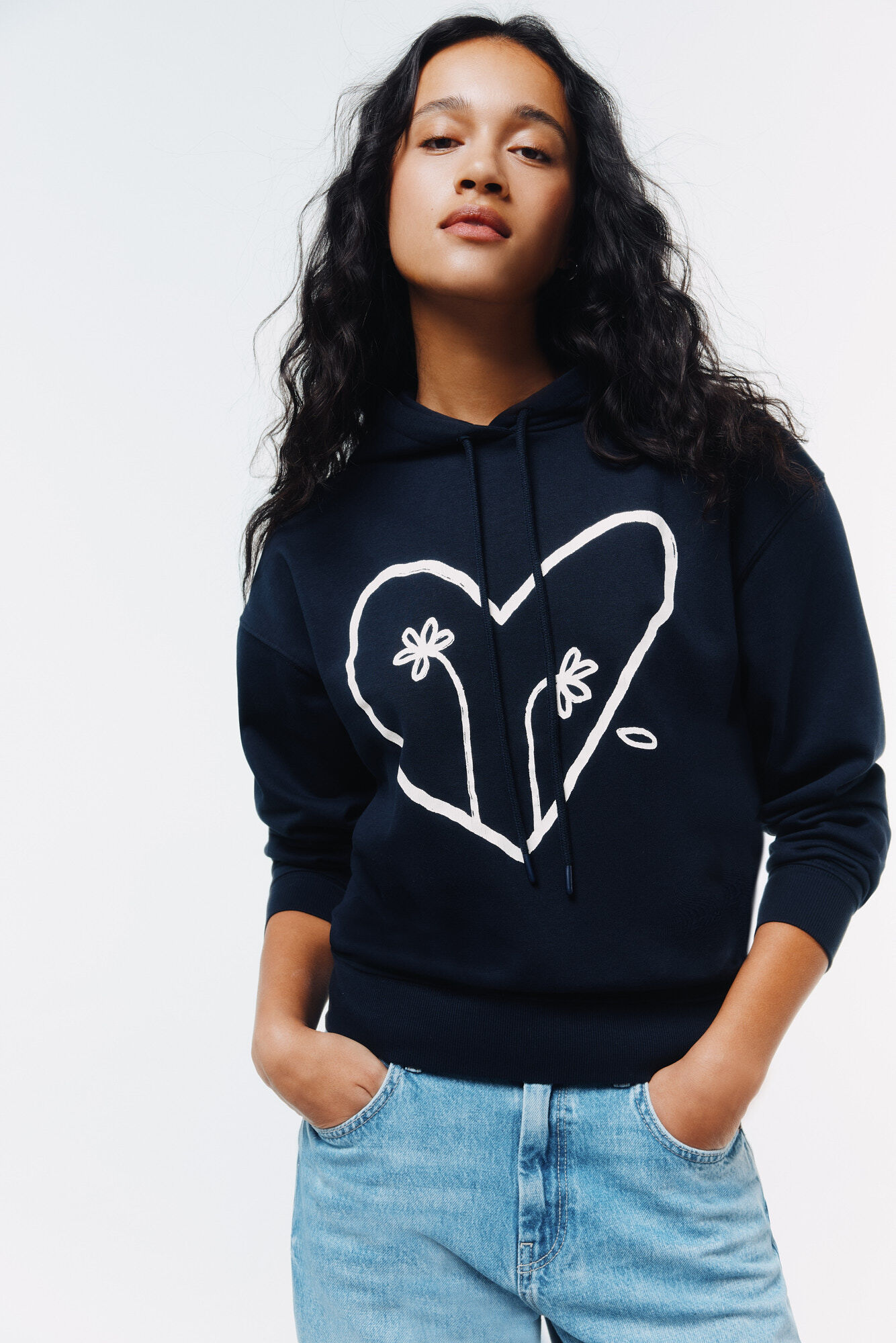 Springfield Sudadera dos flores negro