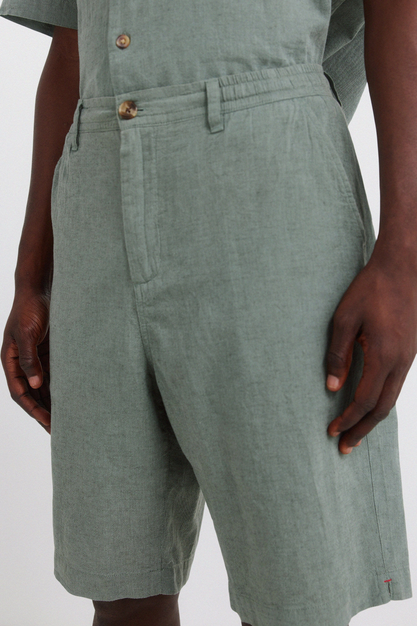 Springfield Bermudas de lino relaxed fit caza oscuro