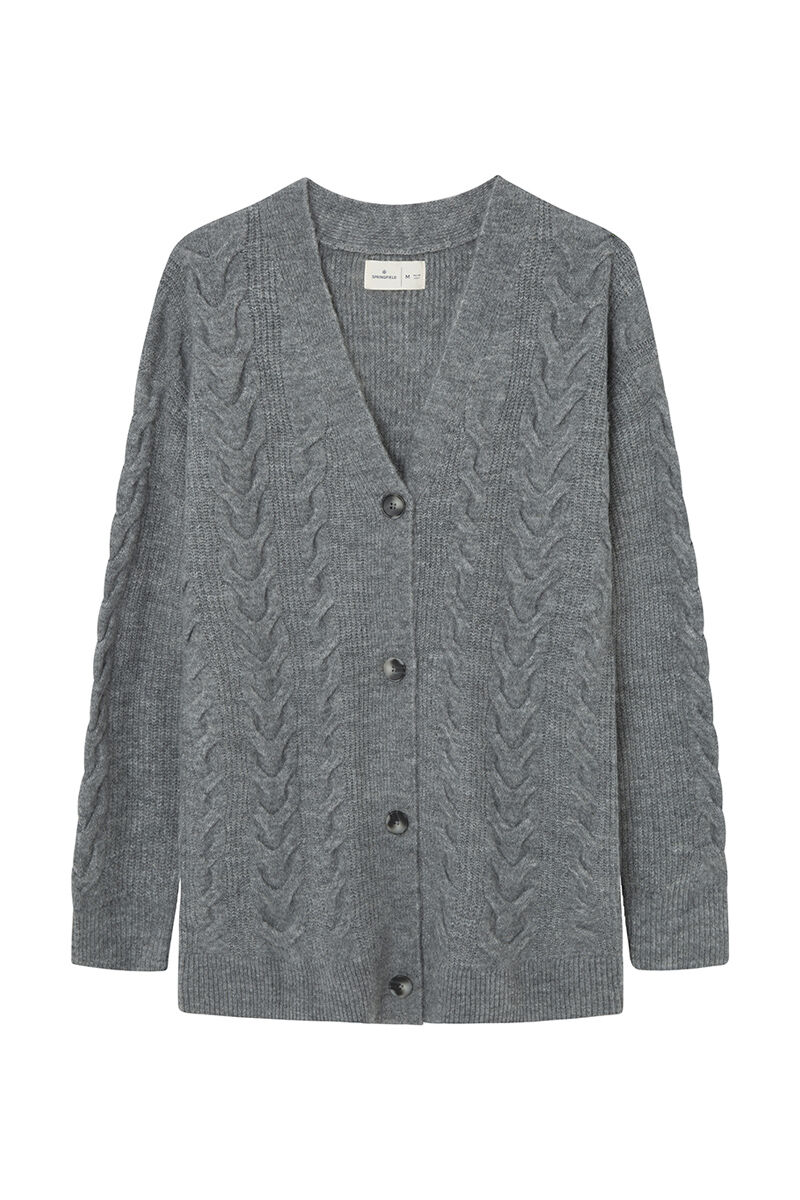 Springfield C&aacute;rdigan cable knit gris